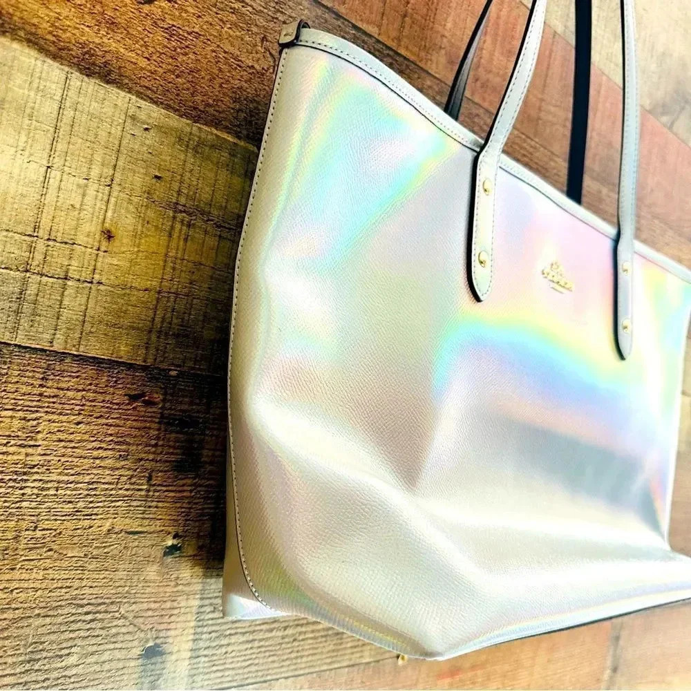 Coach Limited Edition Holographic Iridescent City Zip Tote - Picture 6 of 16